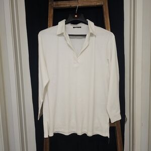 Zara Men's Cotton White Long Sleeve Shirt